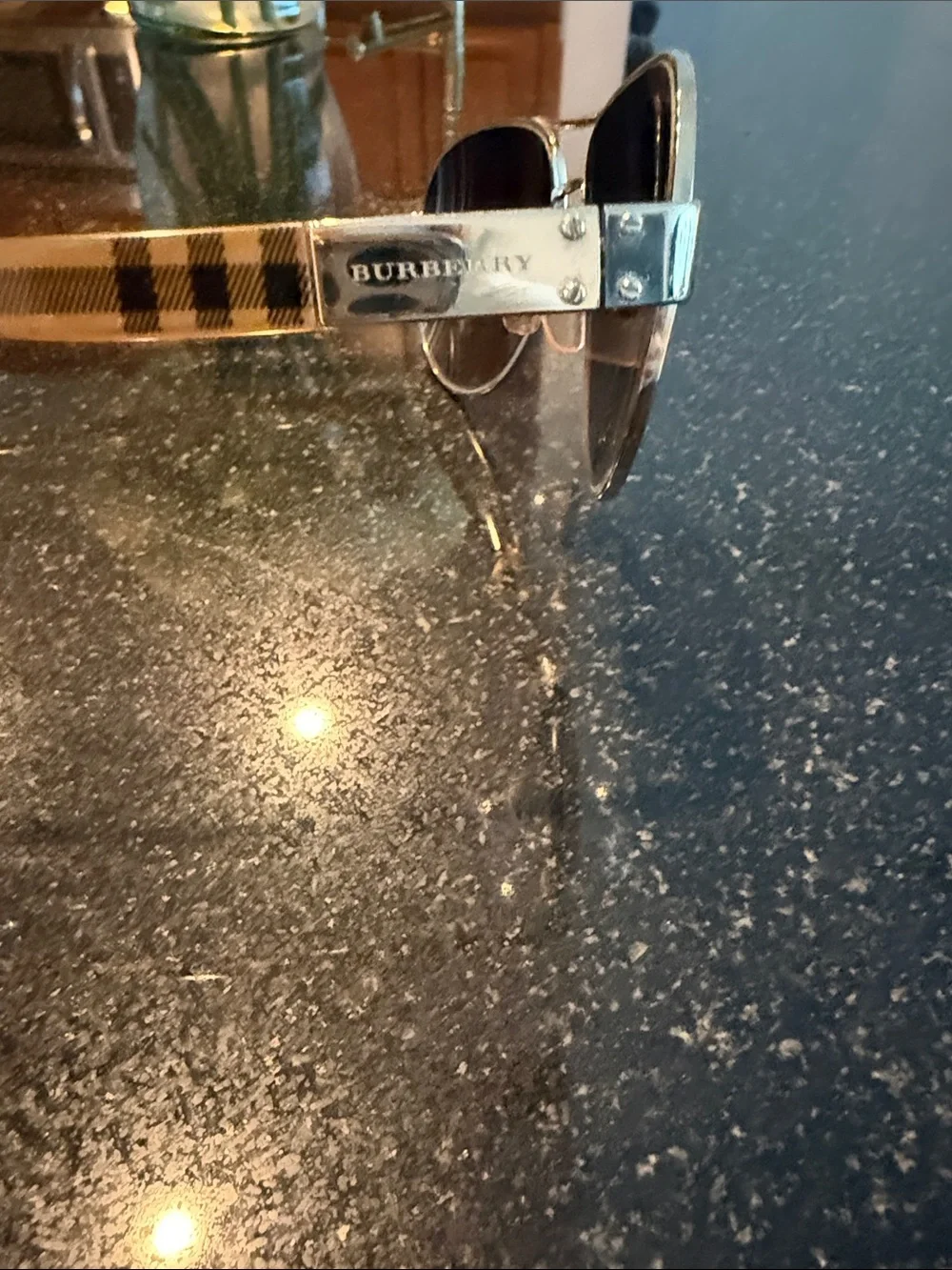 Burberry silver Frame Sunglasses with Dark Gradient Lenses